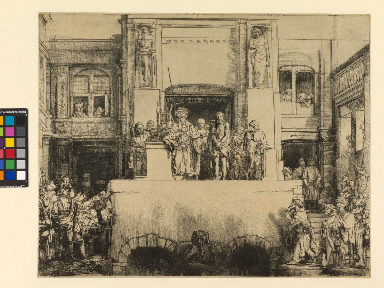 قدم المسيح للشعب ، 1655 (نقطة جاف مطبوعة على الورق) بواسطة رامبرانت فان راين