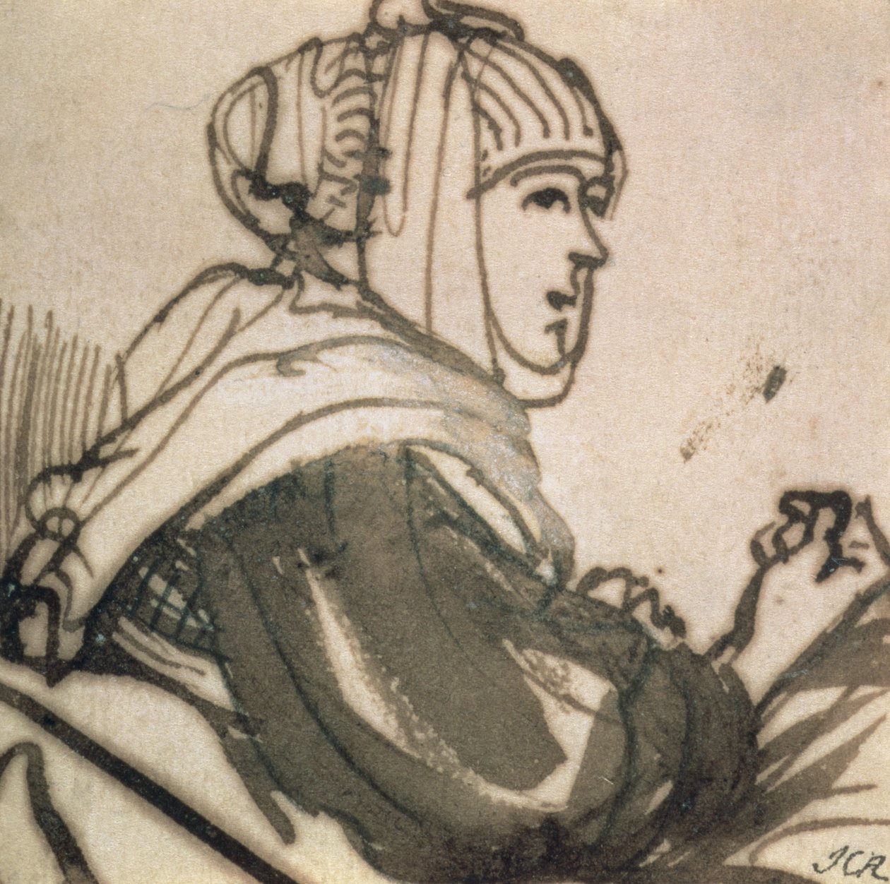 صورة ساسكيا ، 1634 (حبر وغسل على ورق) بواسطة رامبرانت فان راين