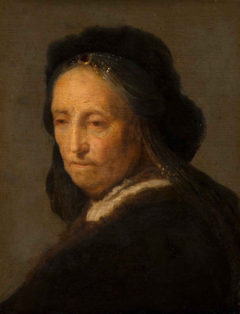 صورة لامرأة عجوز ، c.1600-1700 بواسطة رامبرانت فان راين