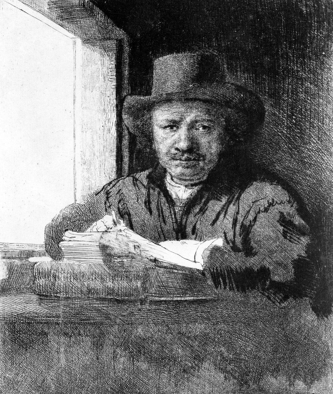 صورة ذاتية أثناء الرسم ، 1648 بواسطة رامبرانت فان راين