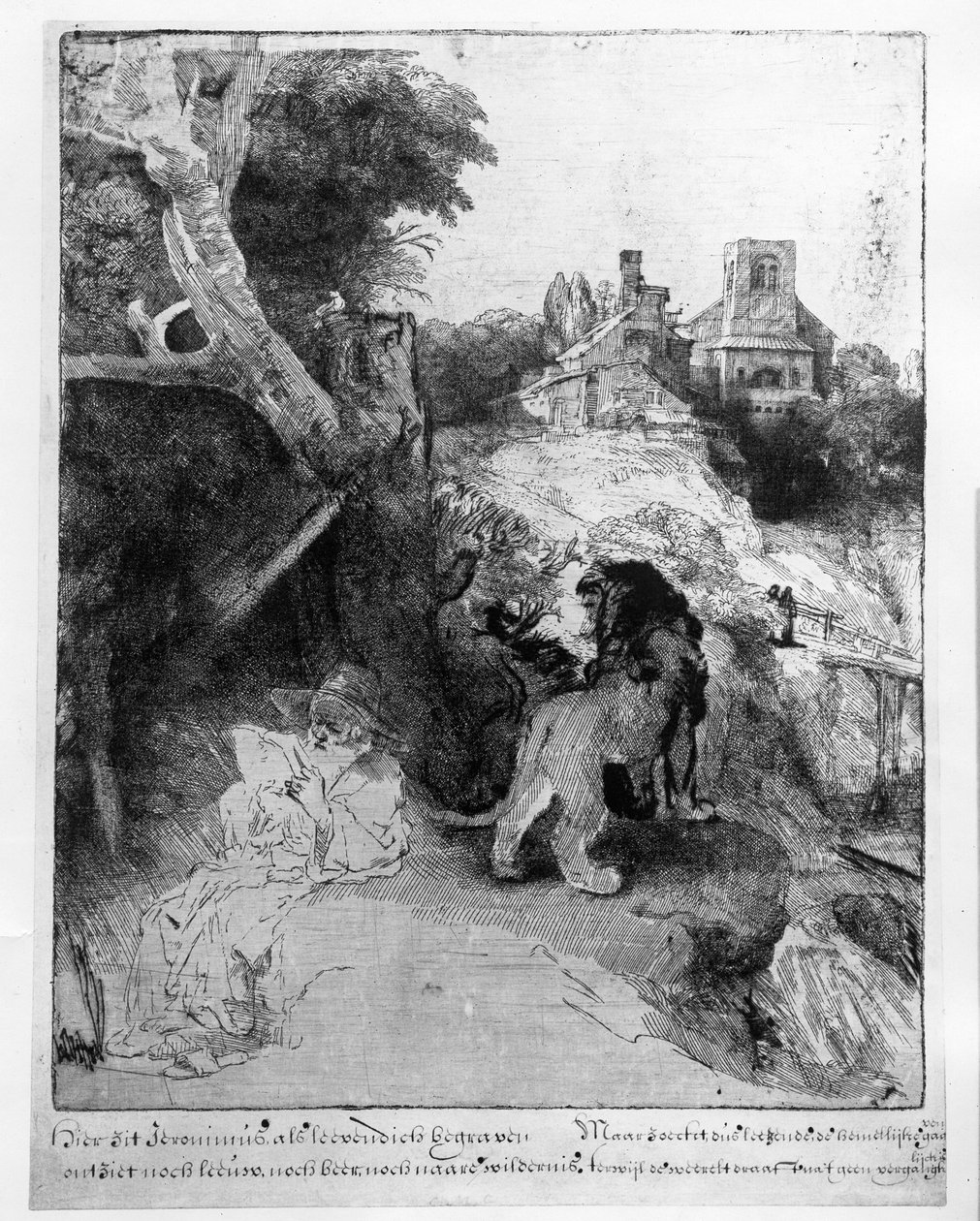 سانت جيروم في المناظر الطبيعية الإيطالية ، c.1653 بواسطة رامبرانت فان راين
