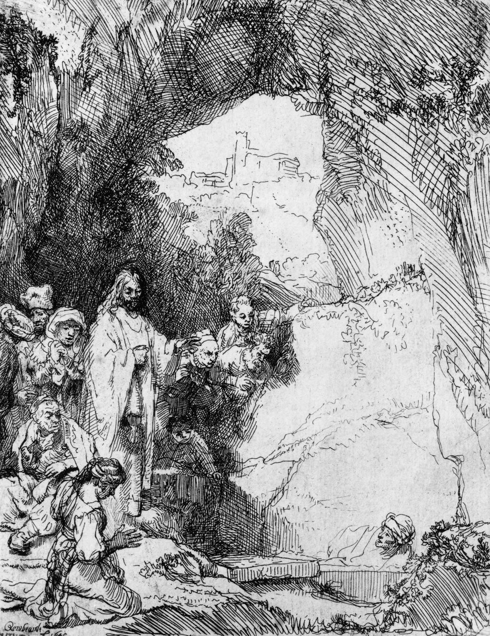 تربية لعازر الصغيرة ، 1644 (النقش) بواسطة رامبرانت فان راين