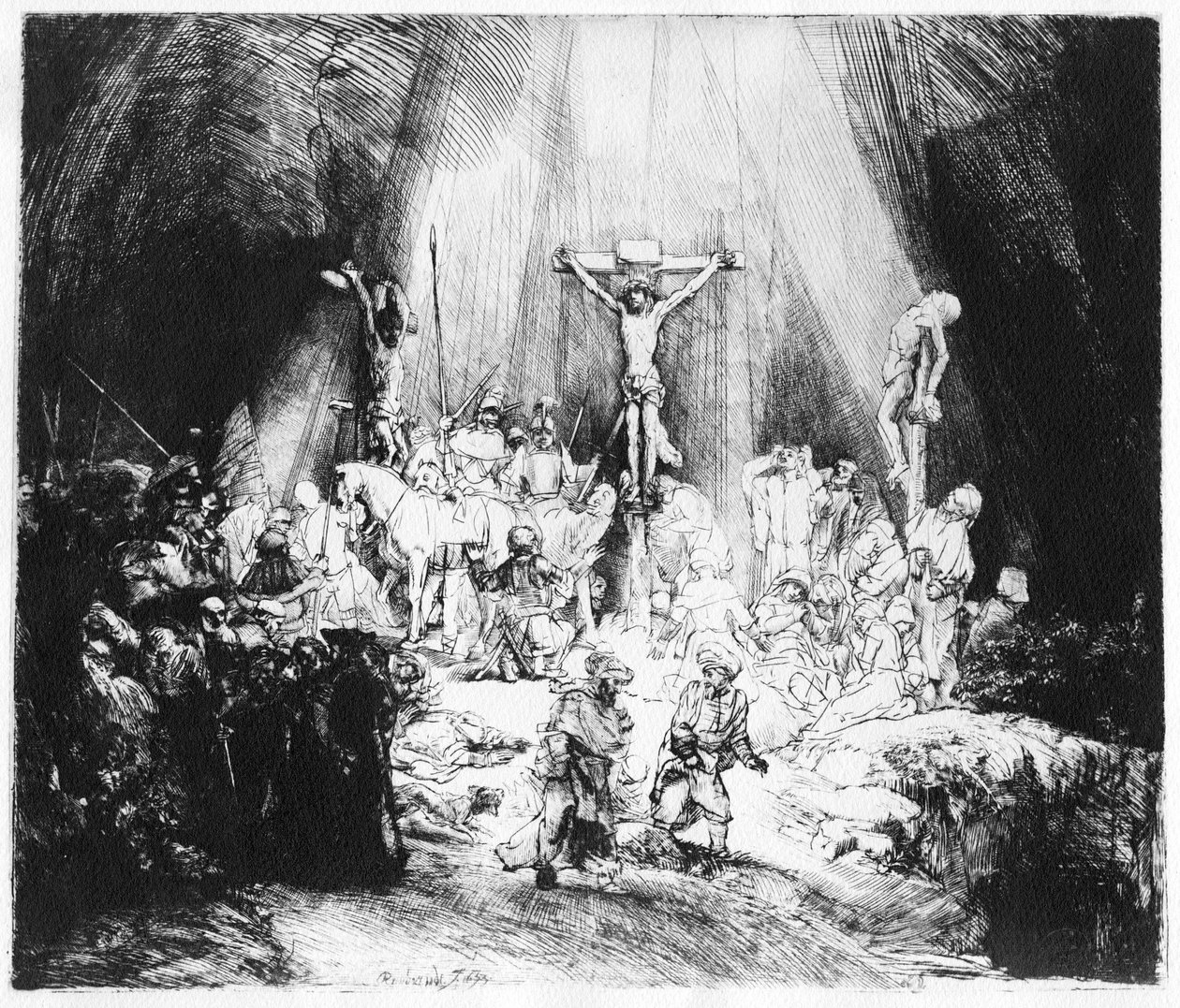 الصلبان الثلاثة ، 1653 (نقطة الجفاف) بواسطة رامبرانت فان راين