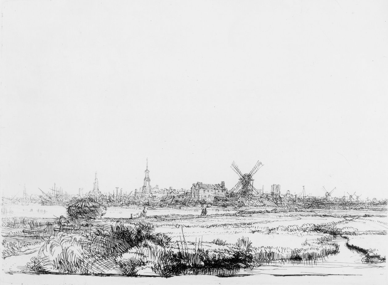 منظر أمستردام ، c.1640 بواسطة رامبرانت فان راين