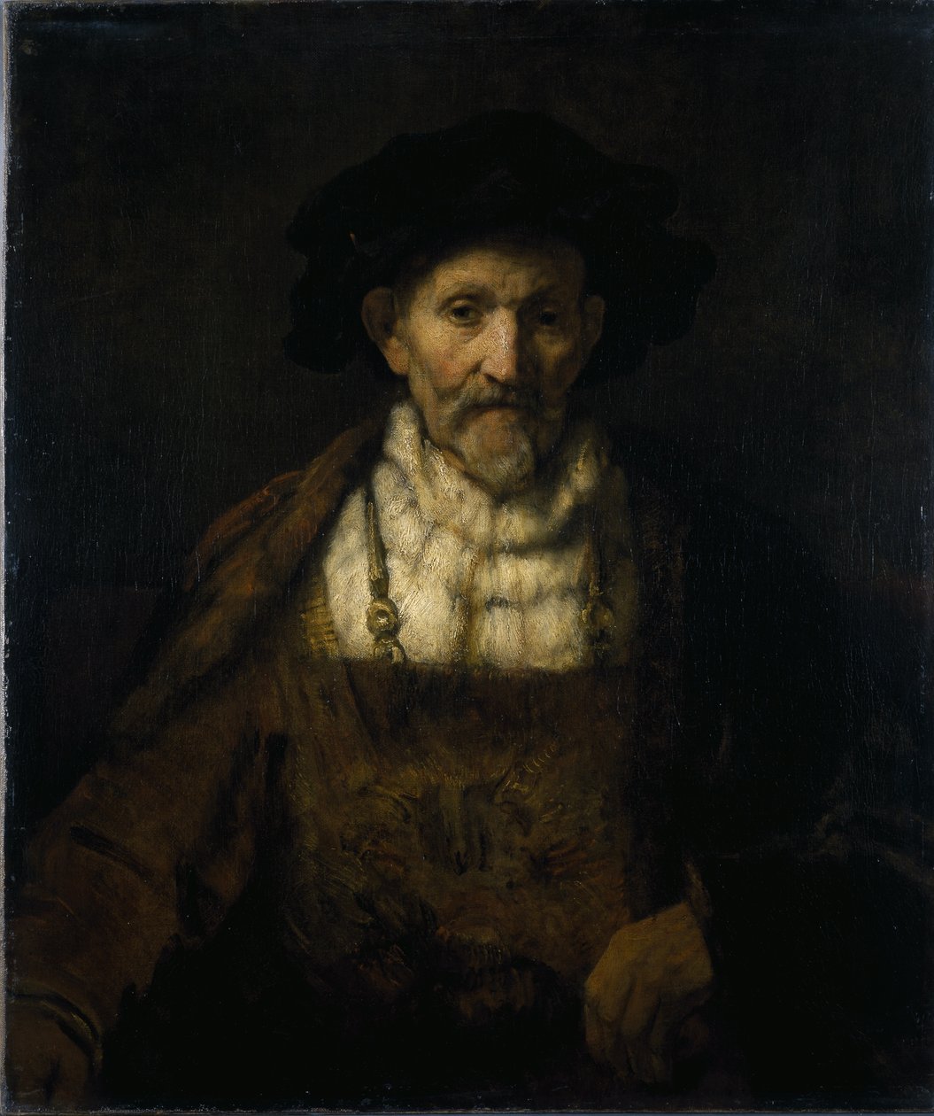 An old man in fanciful costume (oil on canvas) بواسطة رامبرانت هارمنز. فان راين