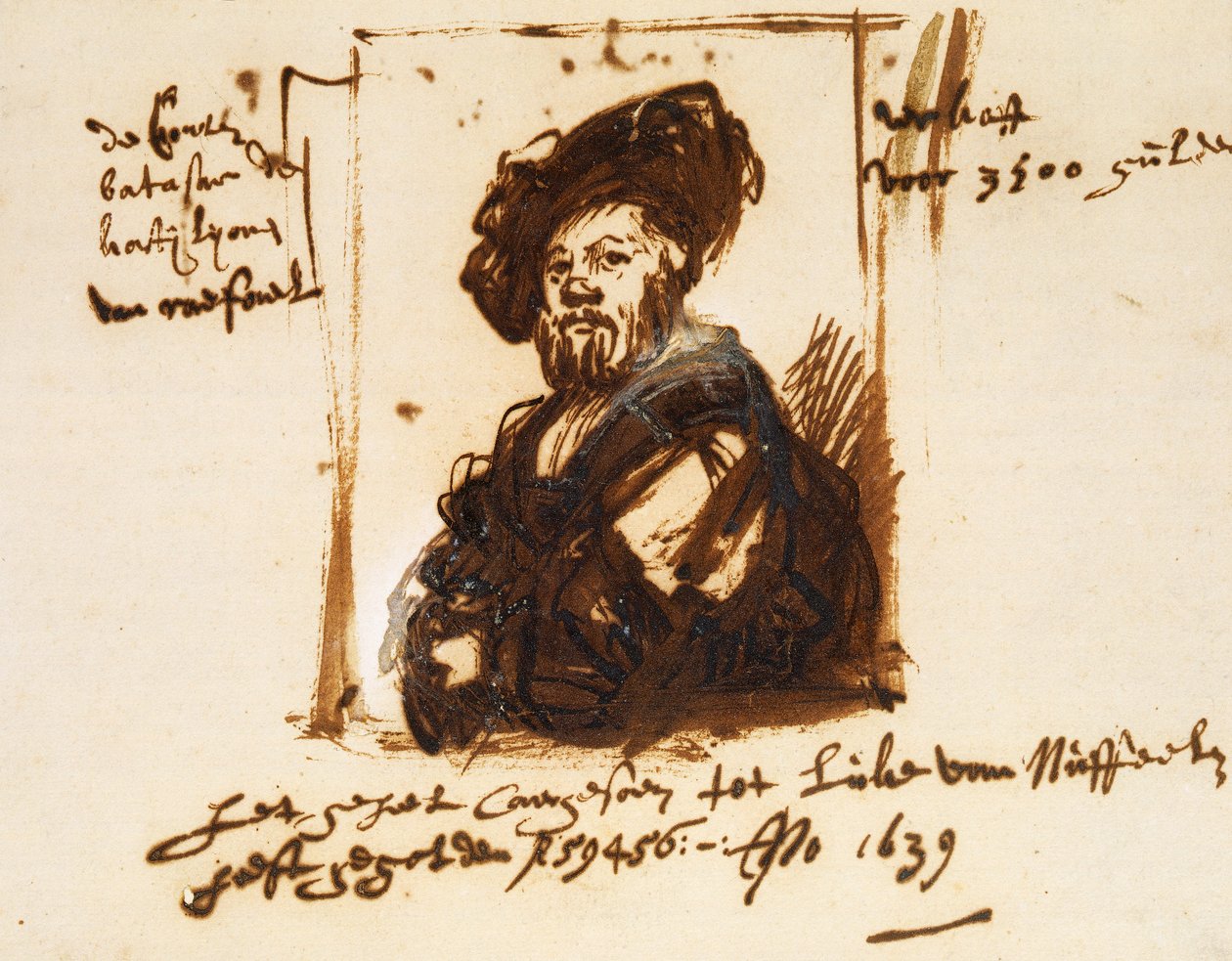 Baldassarre Castiglione ، رسم من الصورة بواسطة رامبرانت هارمنز. فان راين