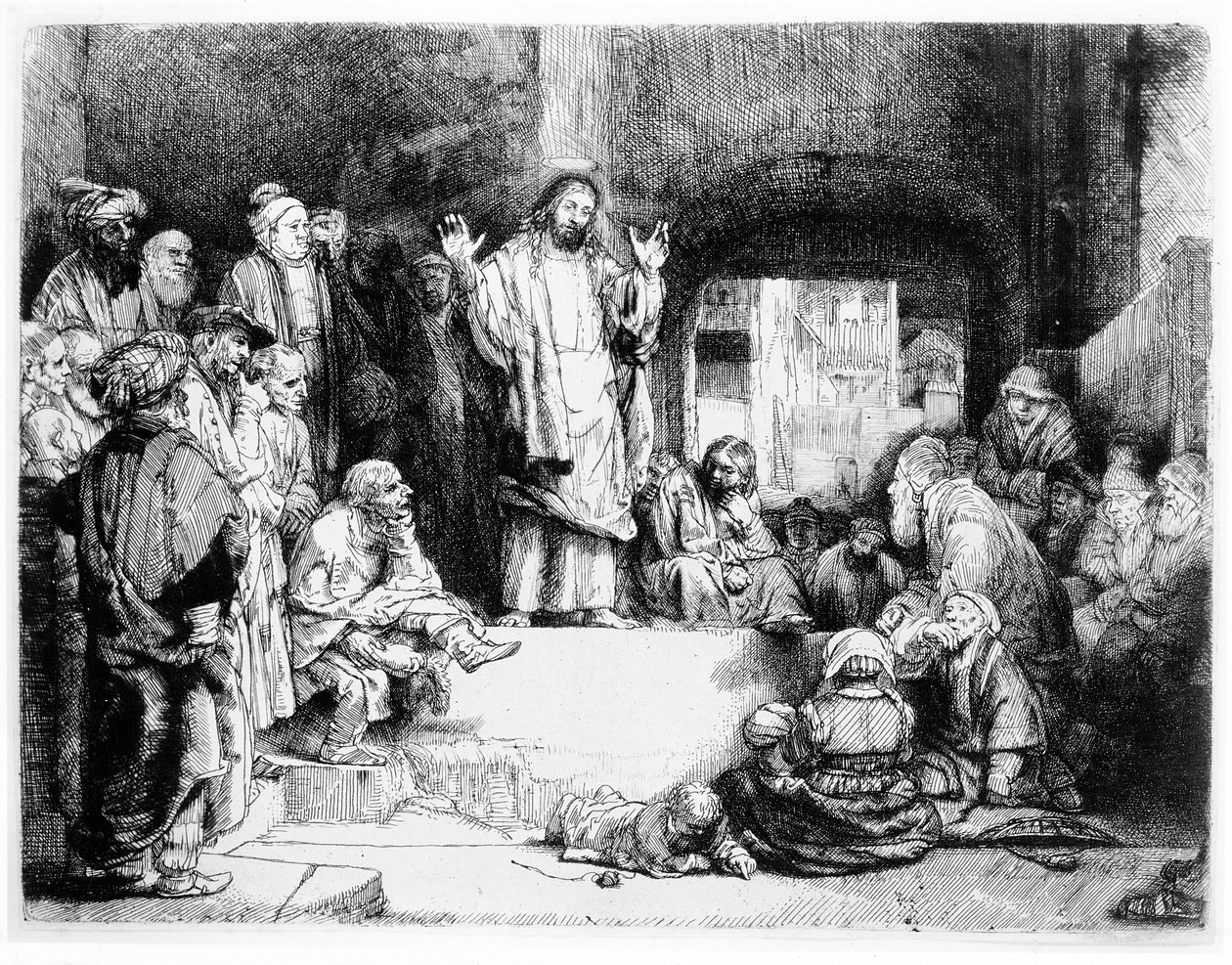 الكرازة بالمسيح حوالي 1652 (حفر) بواسطة رامبرانت فان راين