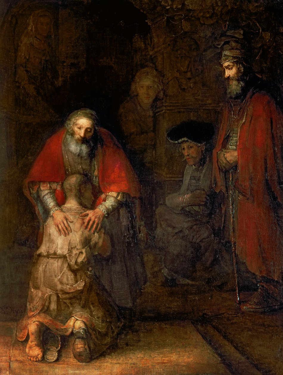 عودة الابن الضال ، حوالي 1668-69 (زيت على قماش) بواسطة رامبرانت فان راين