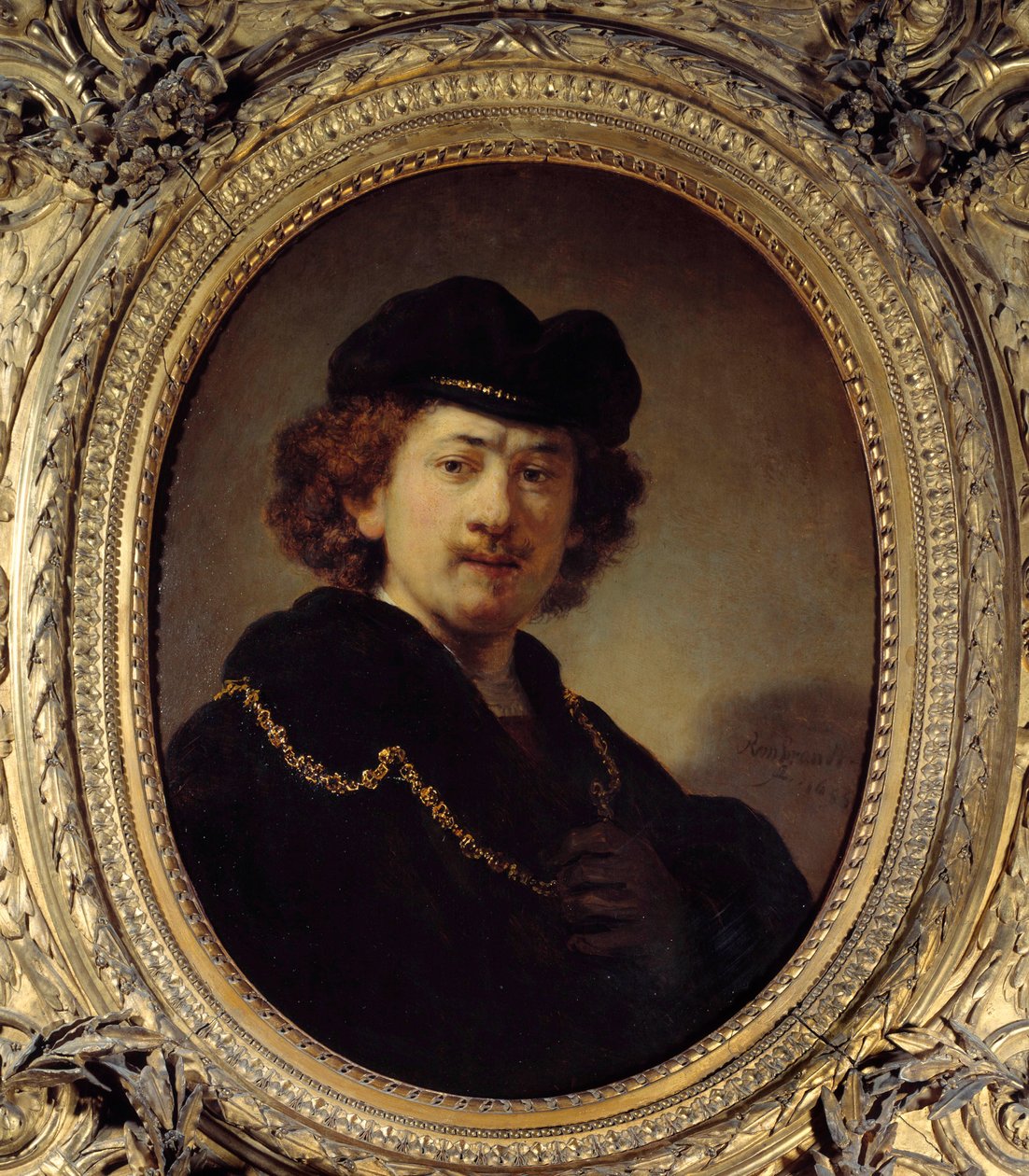 صورة شخصية a la toque et a la chaine d'or لوحة بواسطة Harmenszoon van Rijn dit Rembrandt (1606-1669) 1633 Sun. 0،7x0،53 م - صورة شخصية ترتدي قبعة (قبعة بدون حافة) وسلسلة ذهبية. اللوحة التي رسمها هارمنزون فان راين تسمى رامبرانت (1606-1669 بواسطة رامبرانت فان راين