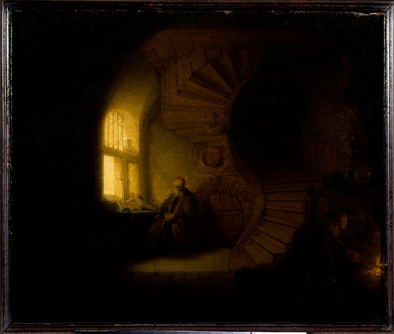 A philosopher in meditation Painting by Harmenszoon van Rijn dit Rembrandt (1606-1669) 1632 Sun. 0,28x0,34 m Paris, musee du Louvre بواسطة رامبرانت فان راين