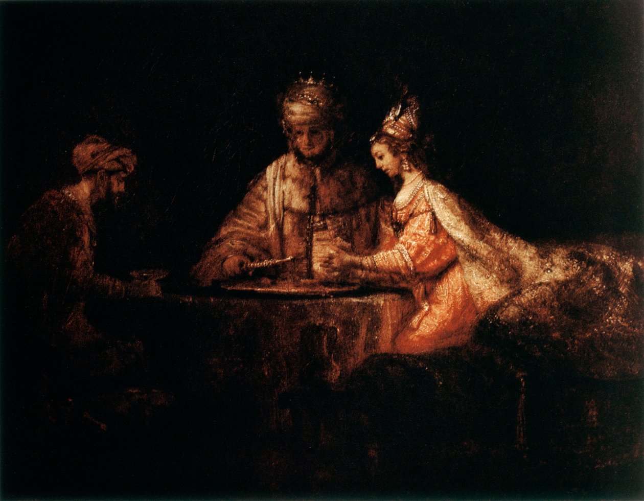 أسوروس ، هامان وأستر ، 1660 بواسطة رامبرانت فان راين