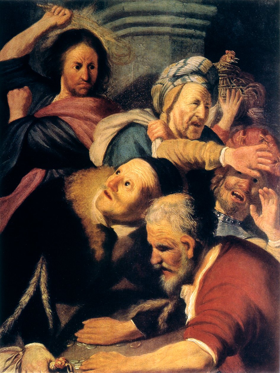 المسيح يقود الصيارفة من المعبد ، 1626 بواسطة رامبرانت فان راين