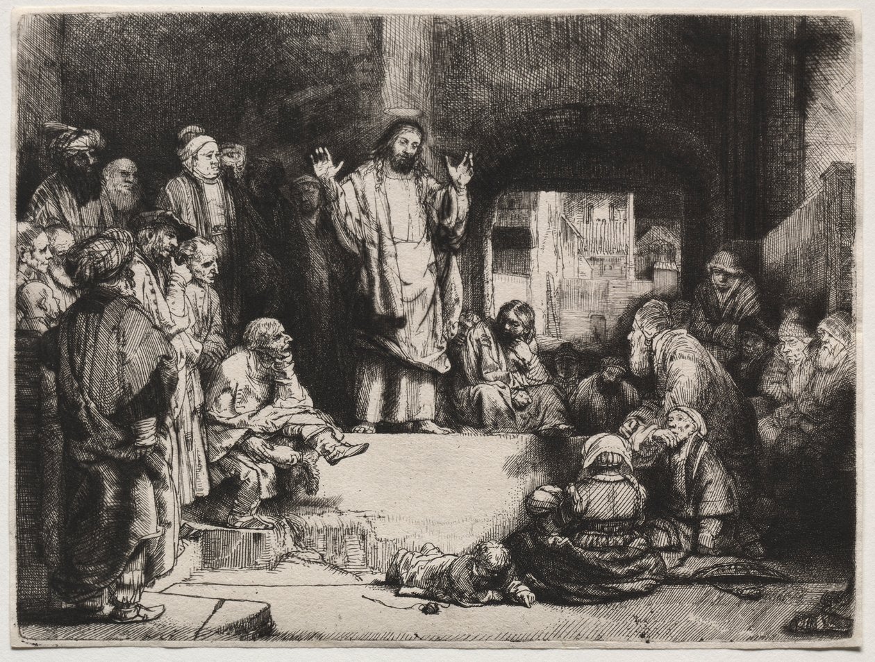 المسيح يعظ القبر الصغير ، ج. 1657. بواسطة رامبرانت فان راين
