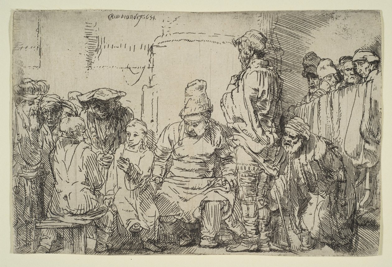 المسيح جالس يتنازع مع الأطباء ، 1654. بواسطة رامبرانت فان راين