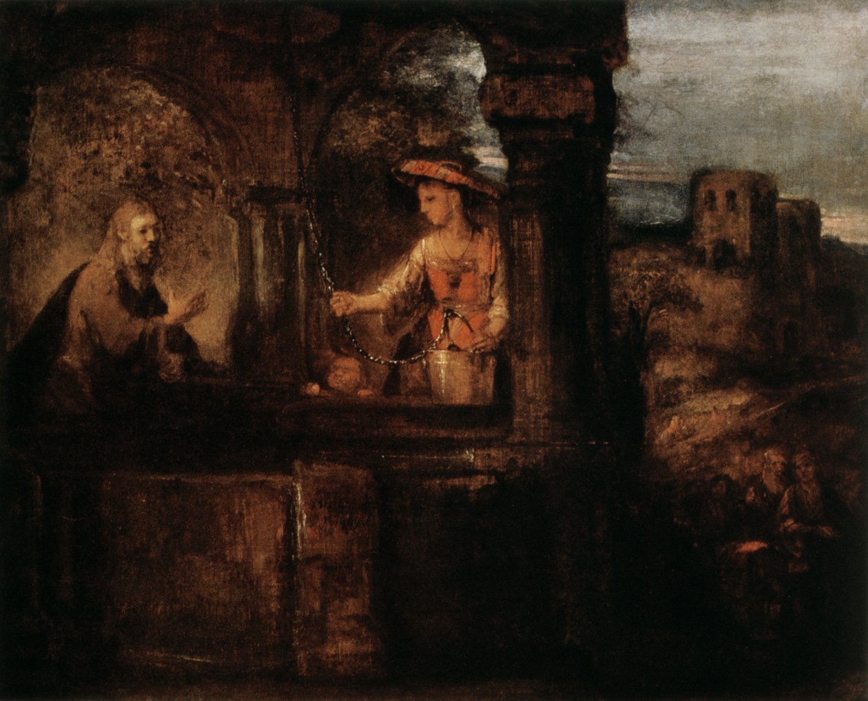 المسيح وامرأة السامرة ، 1659. بواسطة رامبرانت فان راين