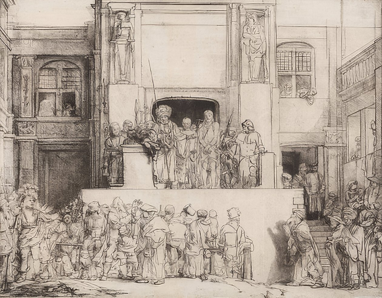 قدم المسيح للشعب. 1655 بواسطة رامبرانت فان راين