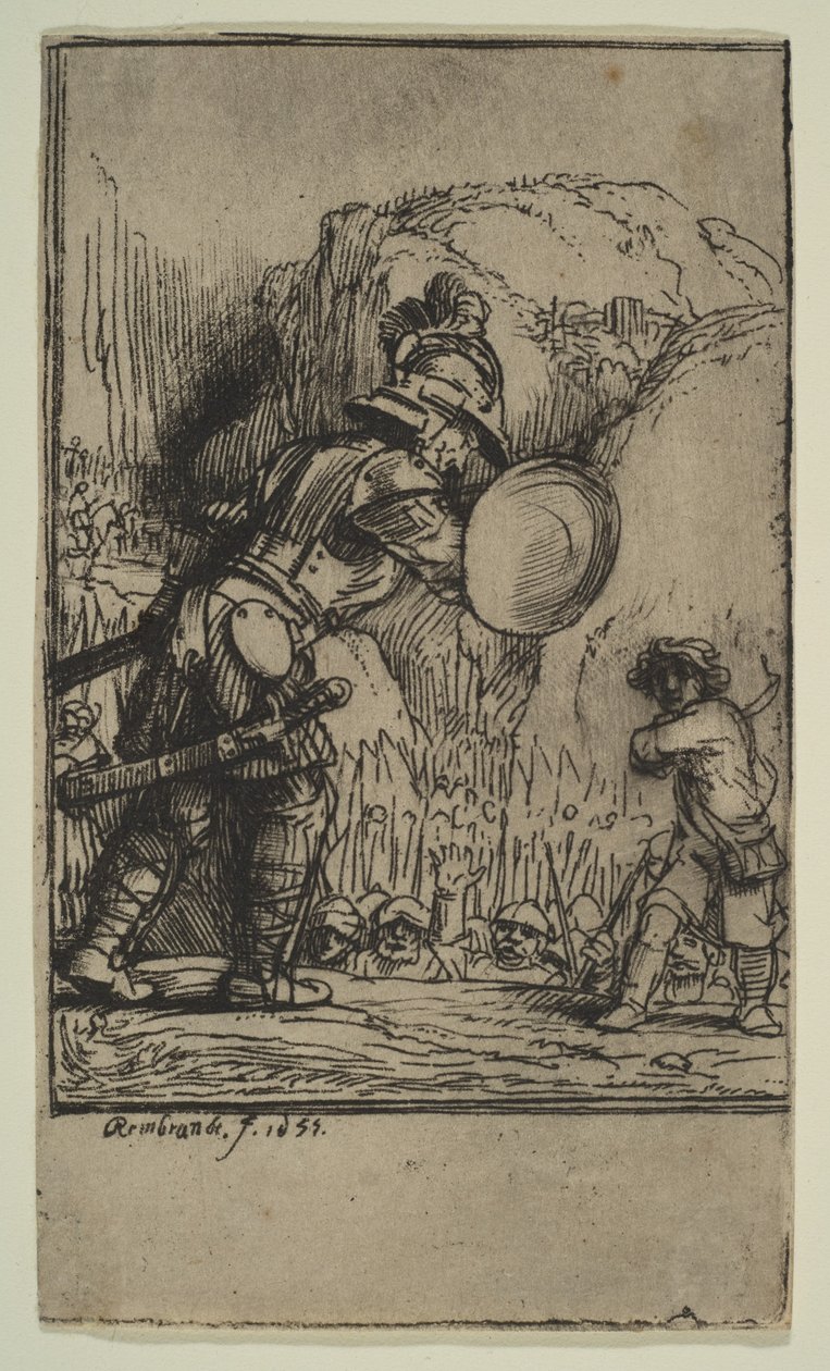 ديفيد وجالوت ، 1655. بواسطة رامبرانت فان راين