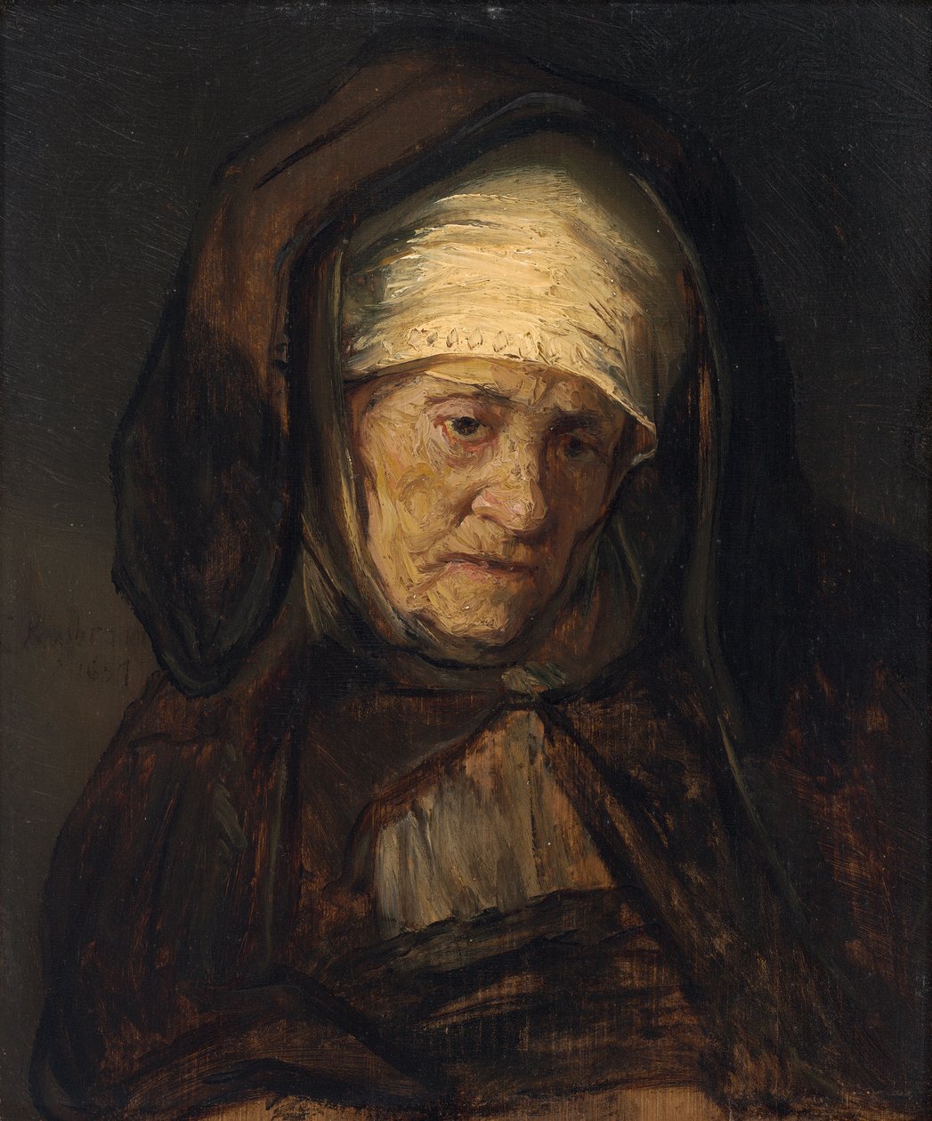رأس امرأة مسنة ، 1655-1660 بواسطة رامبرانت فان راين