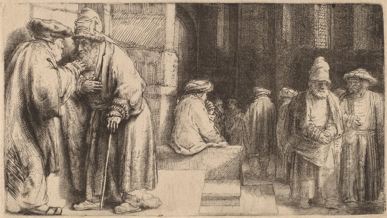اليهود في الكنيس 1648 بواسطة رامبرانت فان راين
