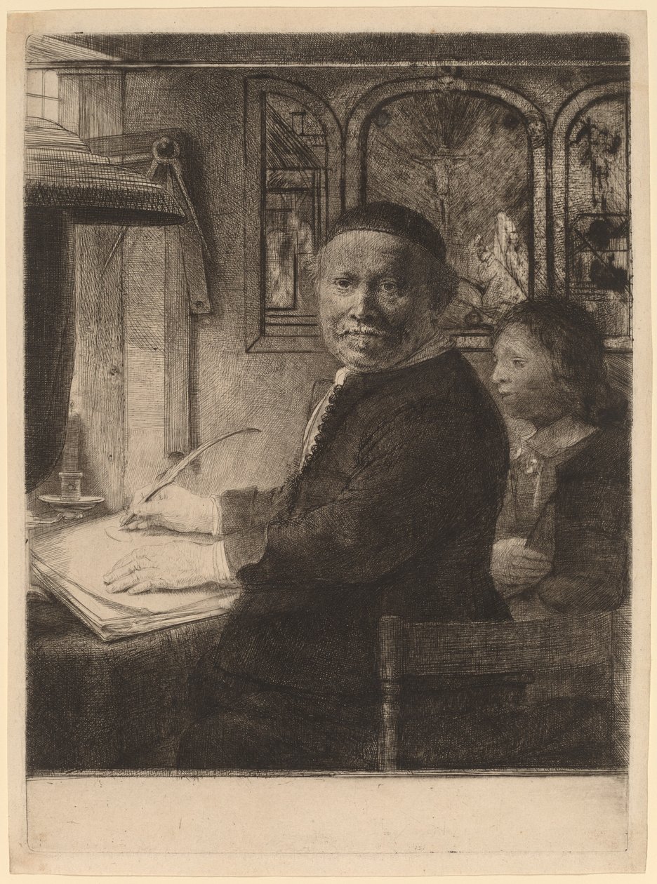 Lieven Willemsz van Coppenol: The Smaller Plate ، ج. 1658. بواسطة رامبرانت فان راين