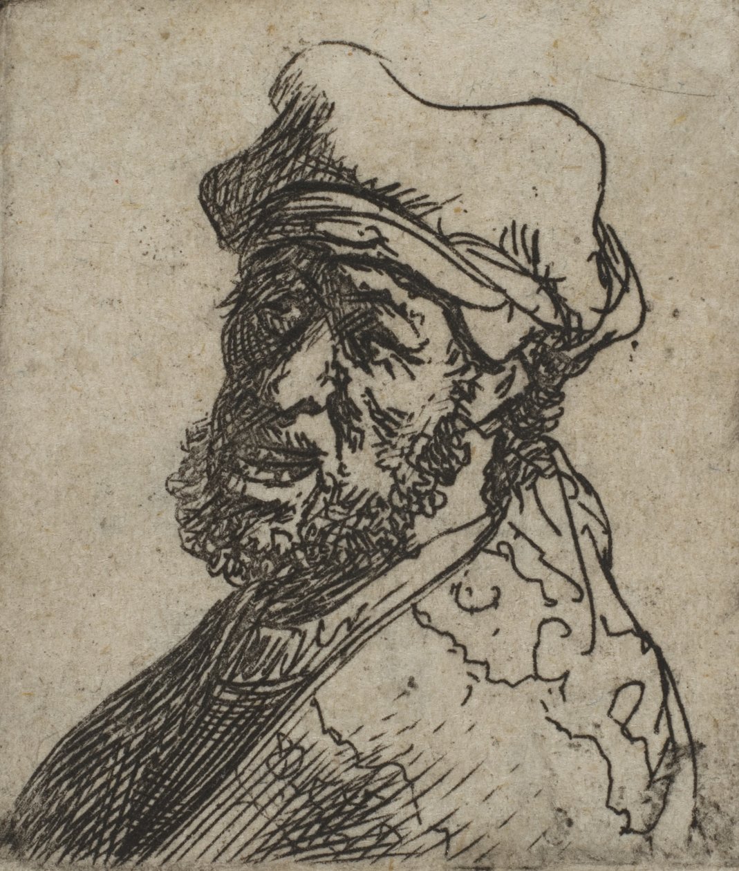 رجل يصرخ ، ثلاثة أرباع اليسار: تمثال نصفي ، كاليفورنيا. 1629. ، كاليفورنيا. 1629. بواسطة رامبرانت فان راين