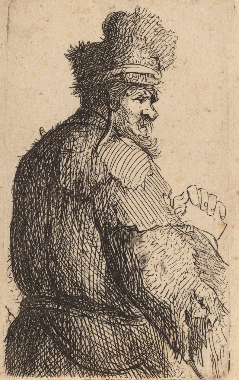 ينظر إلى الرجل العجوز من الخلف ، من الملف الشخصي إلى اليمين ، ج. 1631. بواسطة رامبرانت فان راين