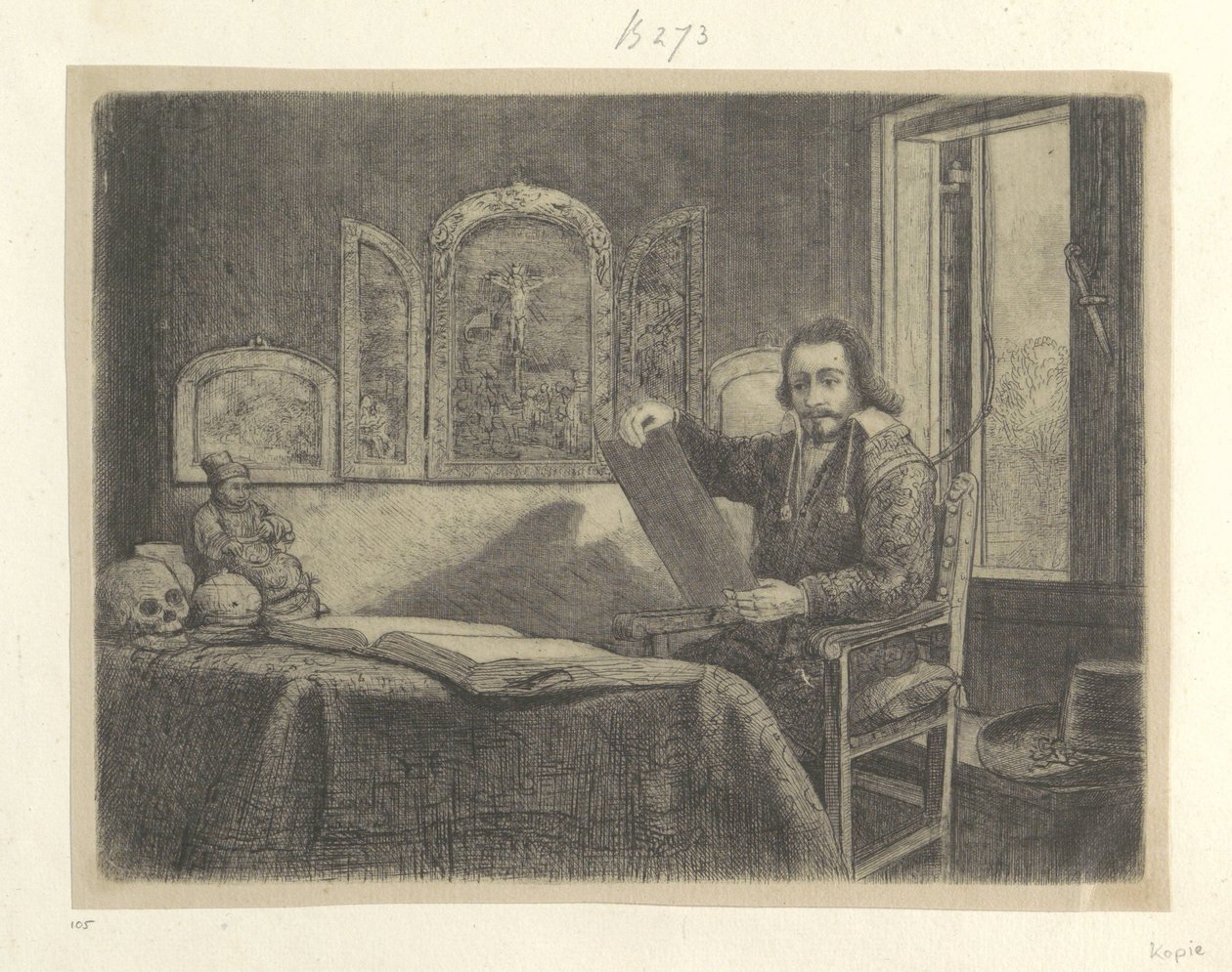 Portret van de apotheker Abraham Francen مجموعة من خمسة وثمانين مطبوعة أصلية (عنوان السلسلة) بواسطة رامبرانت فان راين