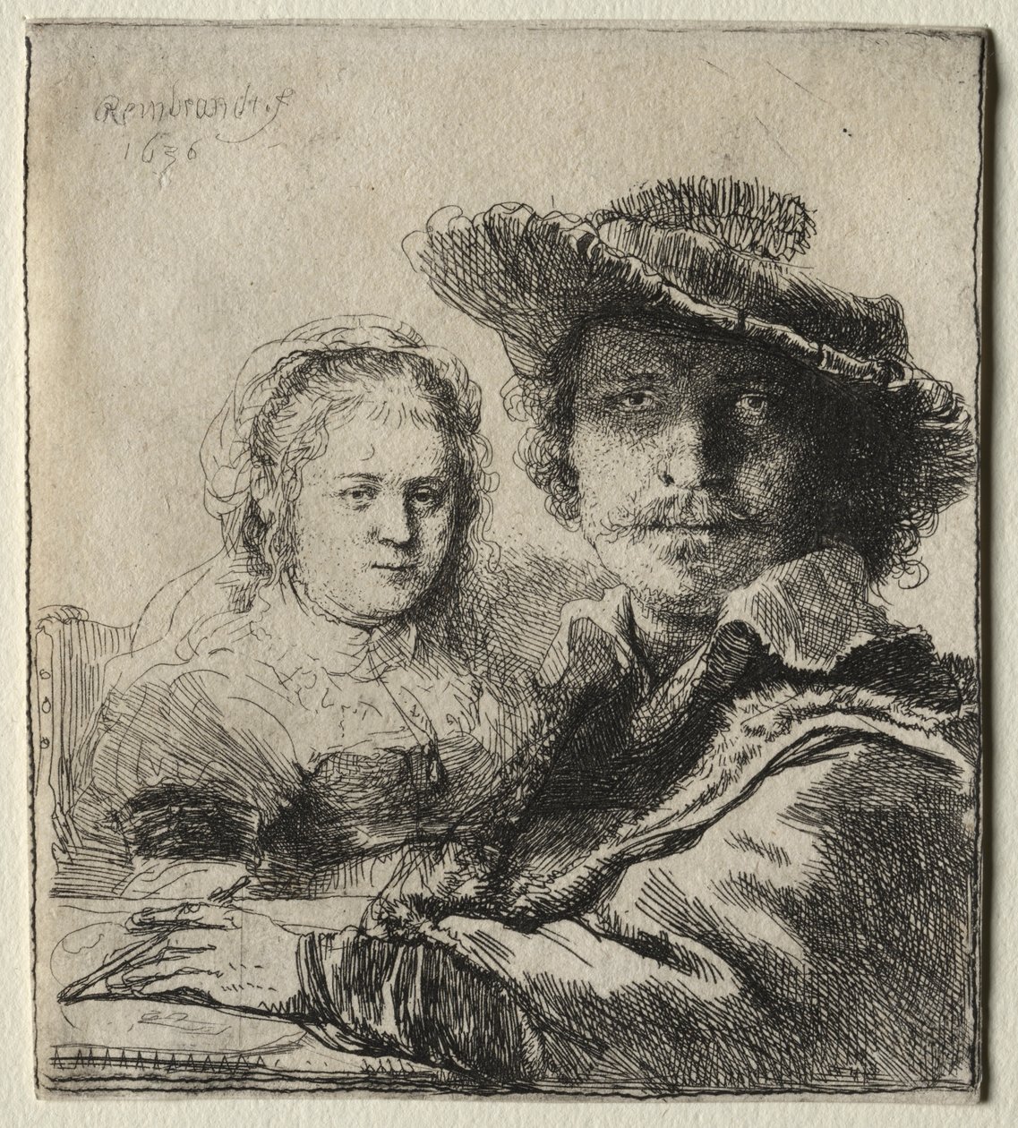 رامبرانت وزوجته ساسكيا ، 1636. بواسطة رامبرانت فان راين