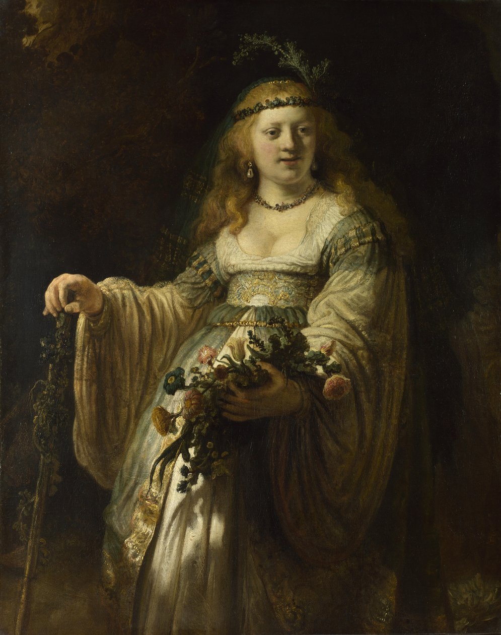 ساسكيا من Uylenburgh في زي Arcadian ، 1635 بواسطة رامبرانت فان راين