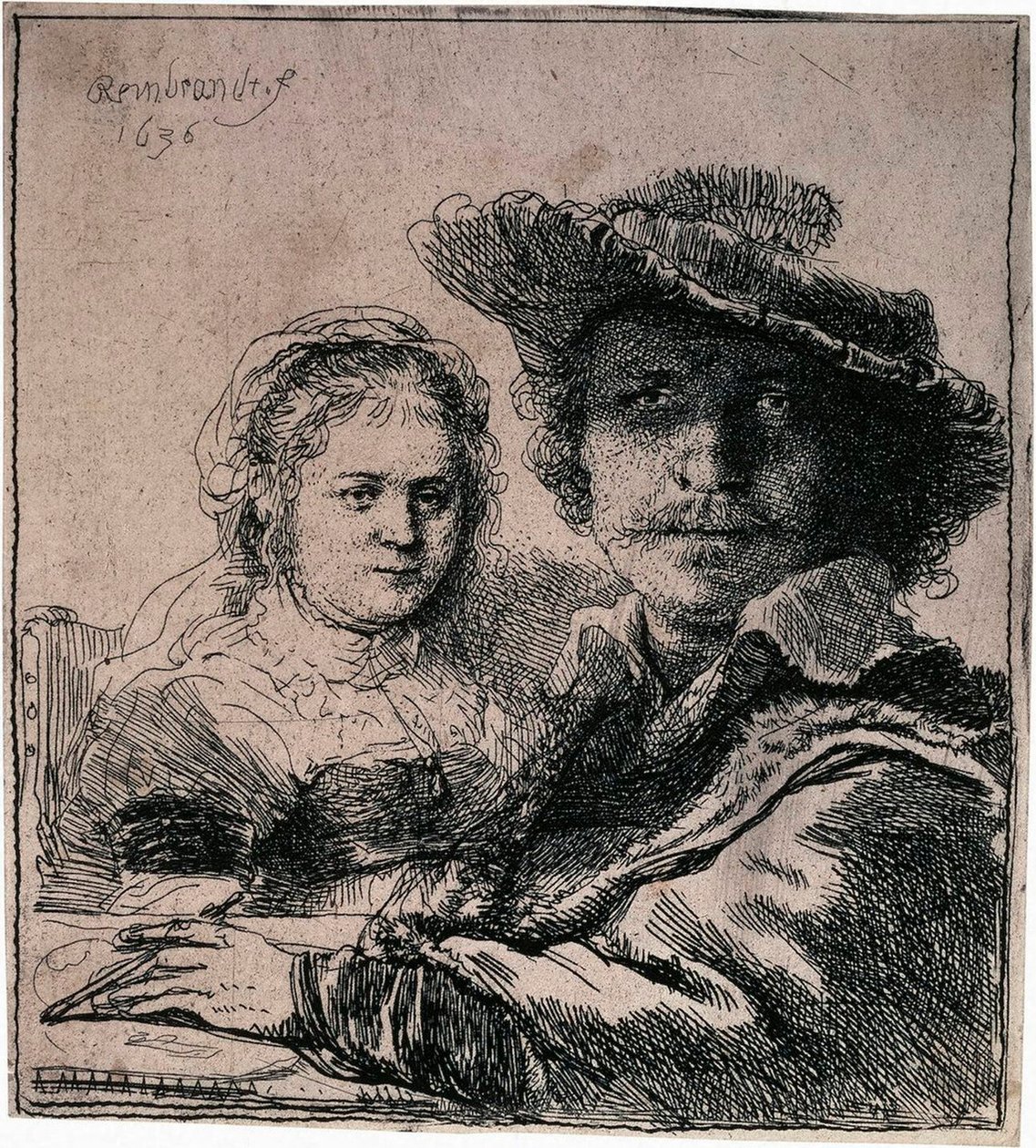 بورتريه ذاتي مع ساسكيا ، 1636. بواسطة رامبرانت فان راين