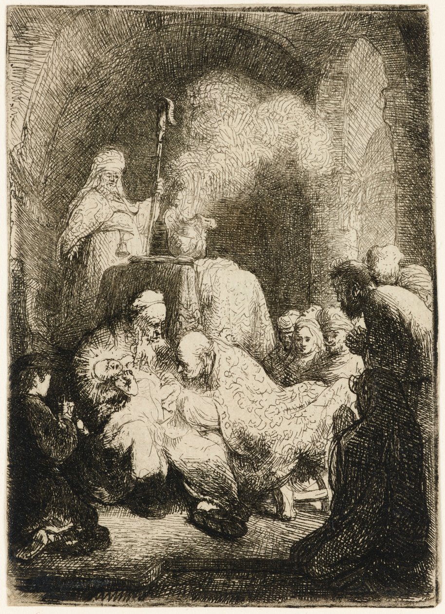 الختان: صحن صغير ، 1630. بواسطة رامبرانت فان راين