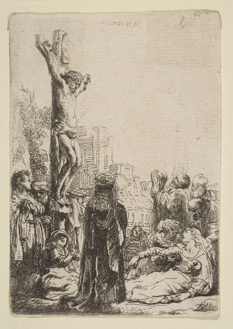 الصلب: صفيحة صغيرة ، كاليفورنيا. 1635. بواسطة رامبرانت فان راين
