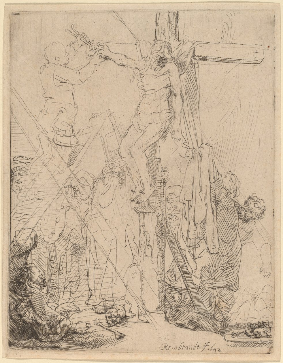 النزول من الصليب: رسم ، 1642. بواسطة رامبرانت فان راين