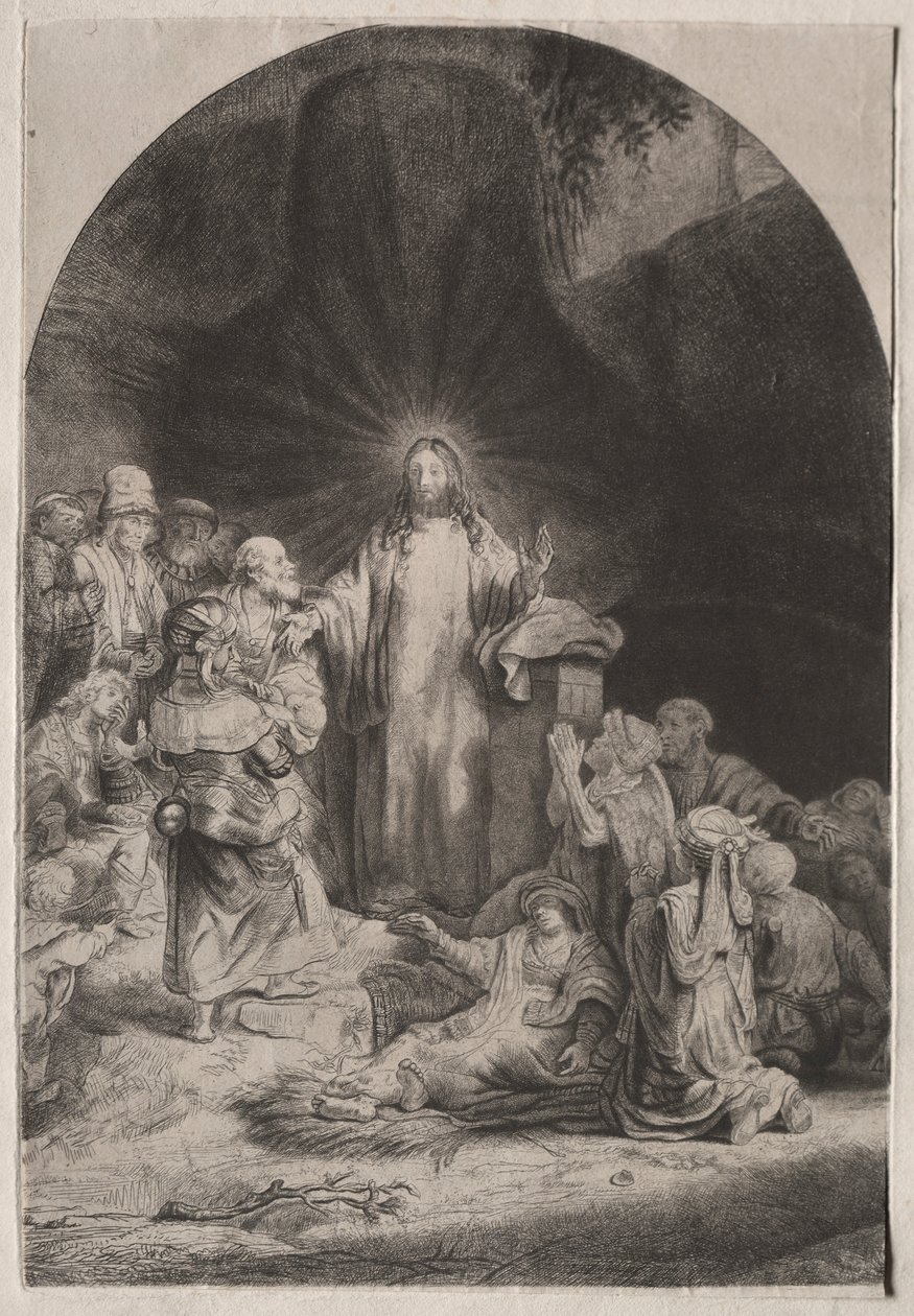 طباعة مائة غيلدر ، ج. 1649. بواسطة رامبرانت فان راين