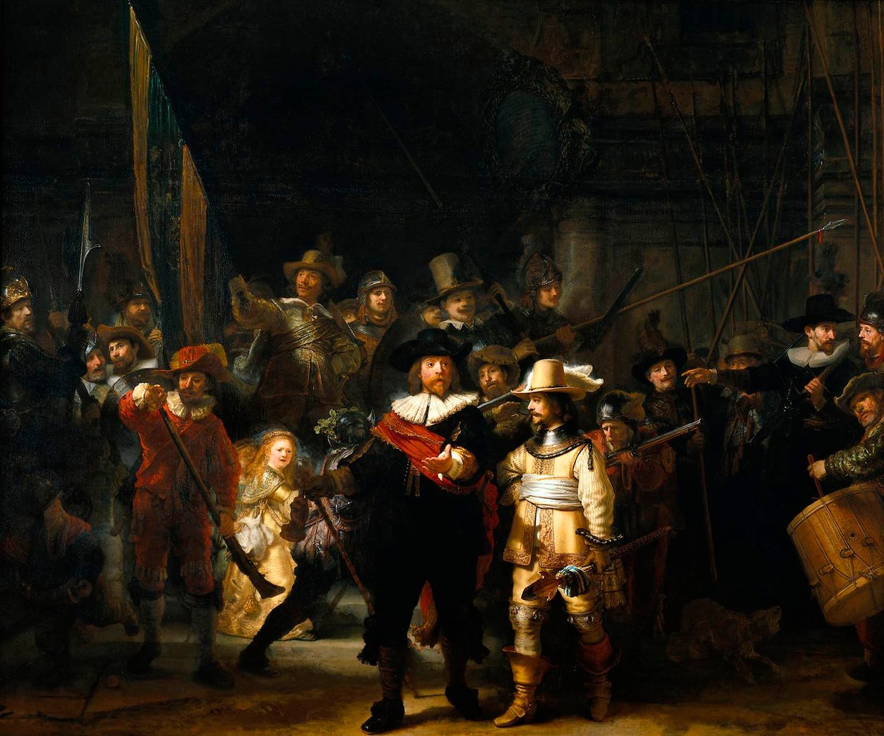 ساعة الليل ، 1642. بواسطة رامبرانت فان راين