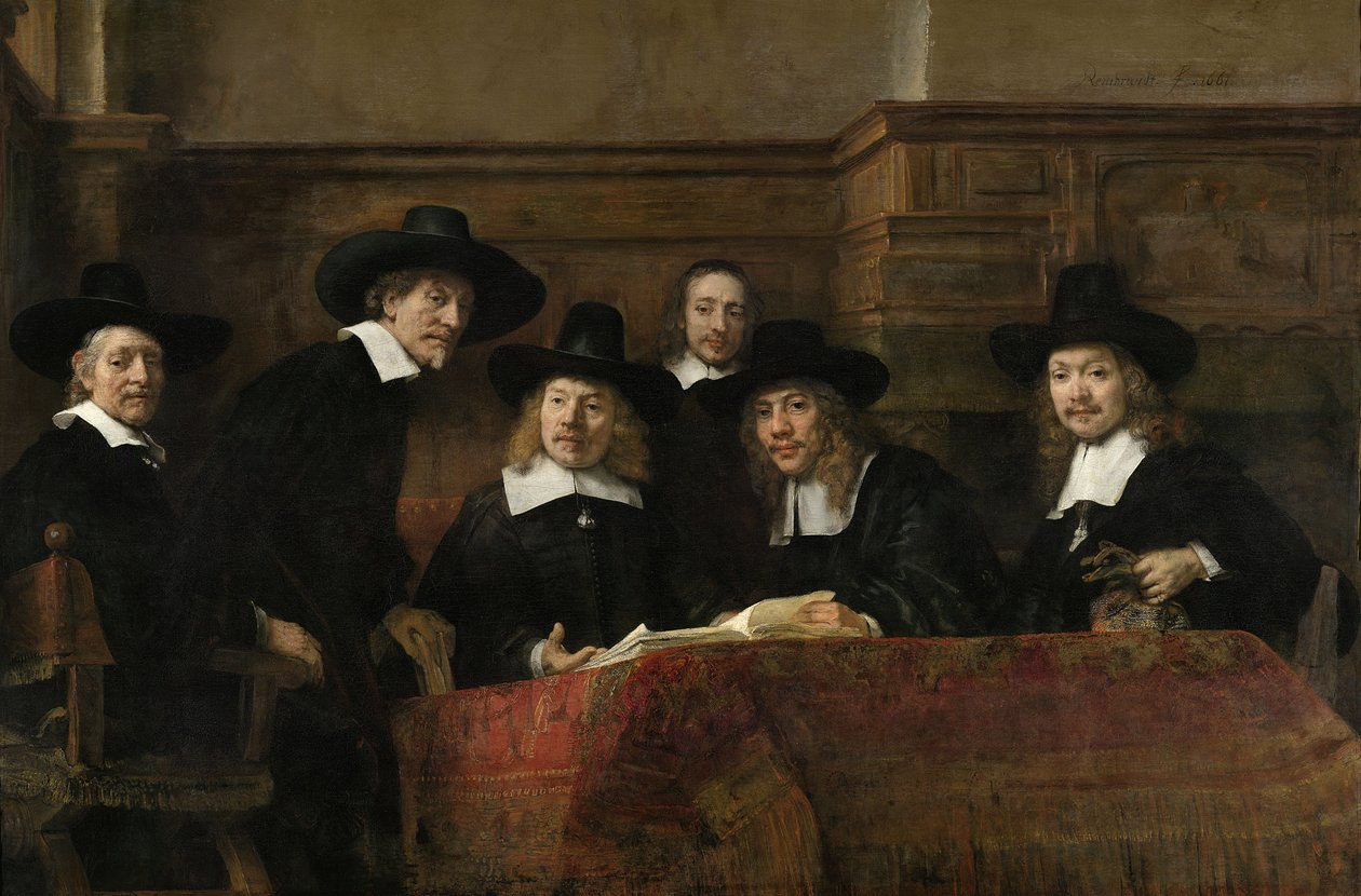 The Wardens of the Amsterdam Drapers &39;Guild ، المعروف باسم&39; The Syndics &39;، 1662 بواسطة رامبرانت فان راين