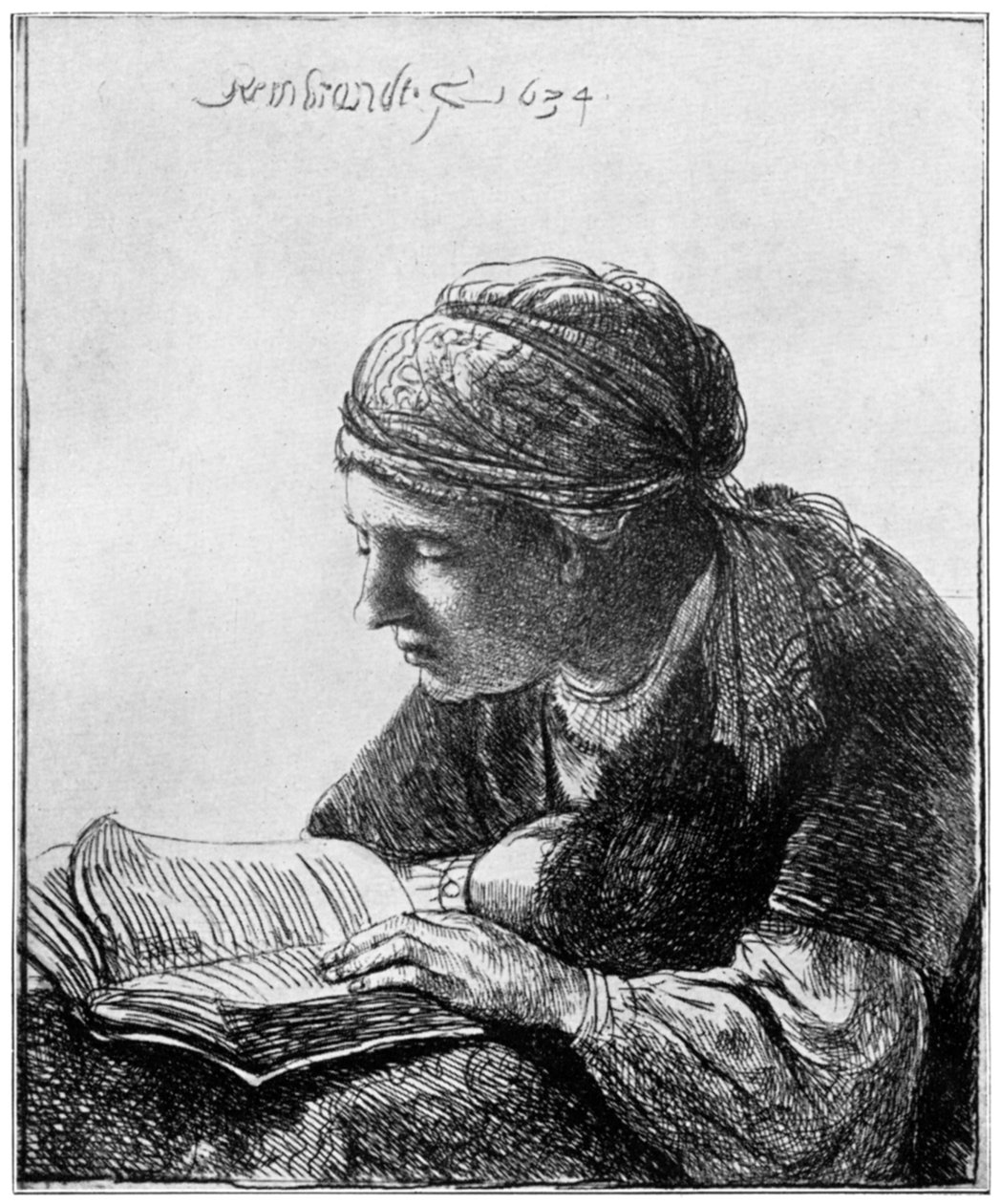 قراءة المرأة ، 1634 ، 1912. بواسطة رامبرانت فان راين