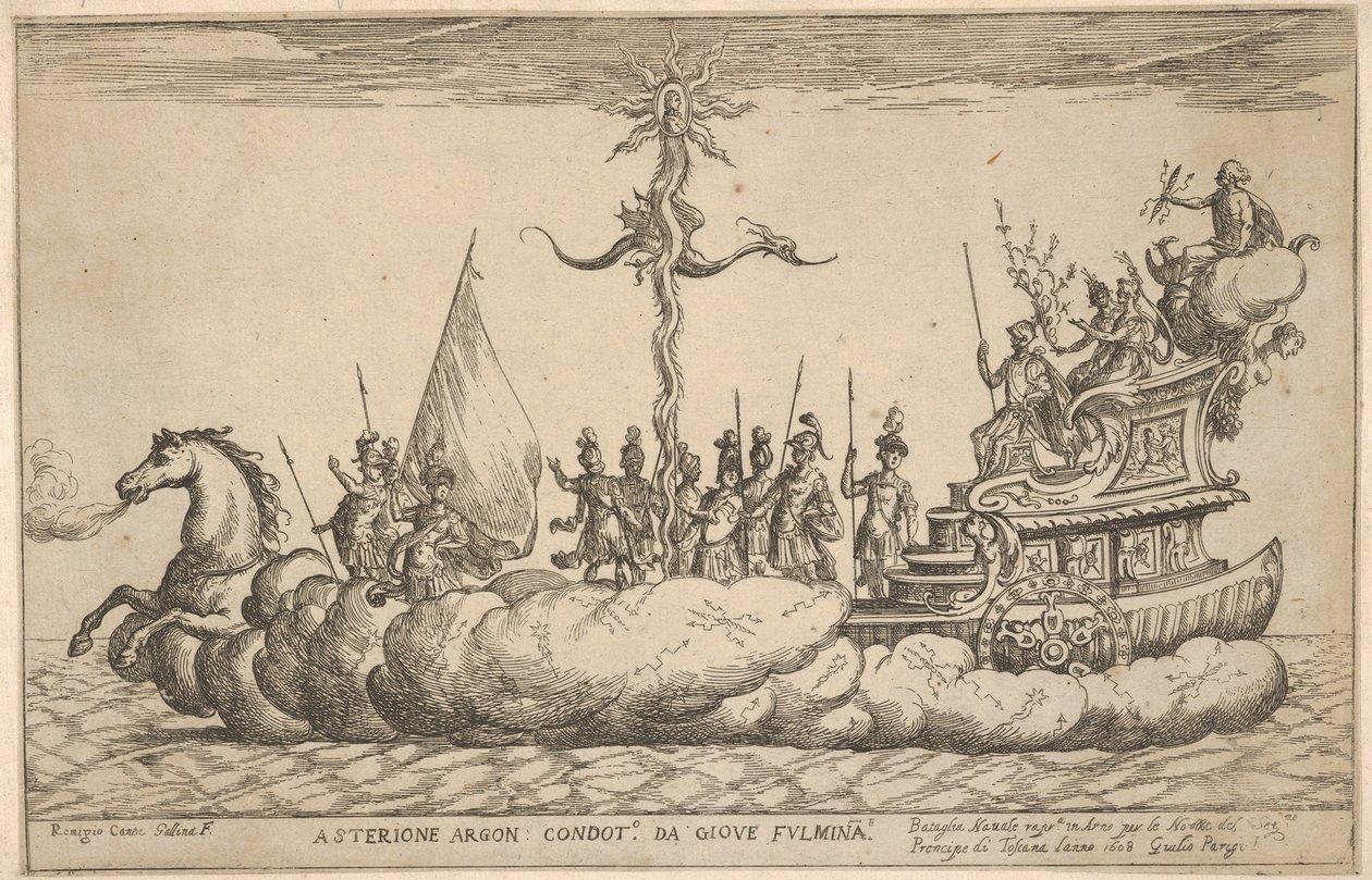 Asterion ، من سلسلة Vessels of the Argonauts من أجل حفل زفاف Cosimo ... ، 1608. بواسطة ريميجيو كانتاجالينا