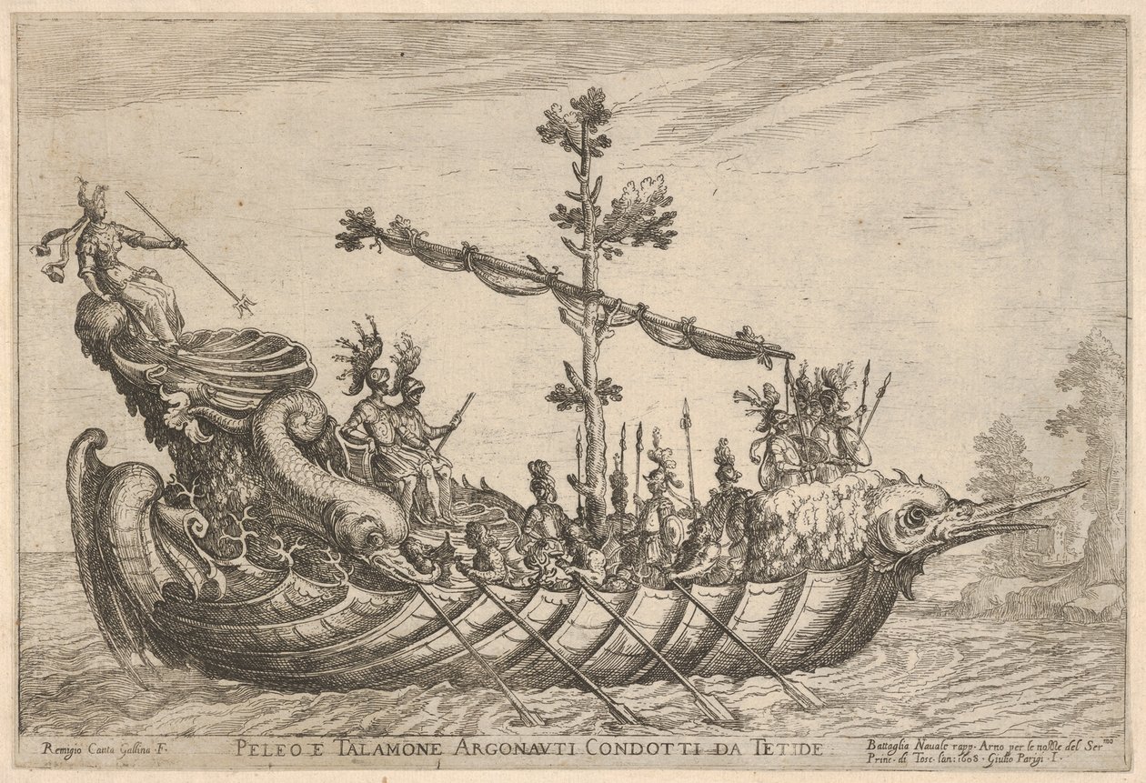 Peleus and Talamon ، من سلسلة Vessels of the Argonauts ، لحفل الزفاف ... ، 1608. بواسطة ريميجيو كانتاجالينا