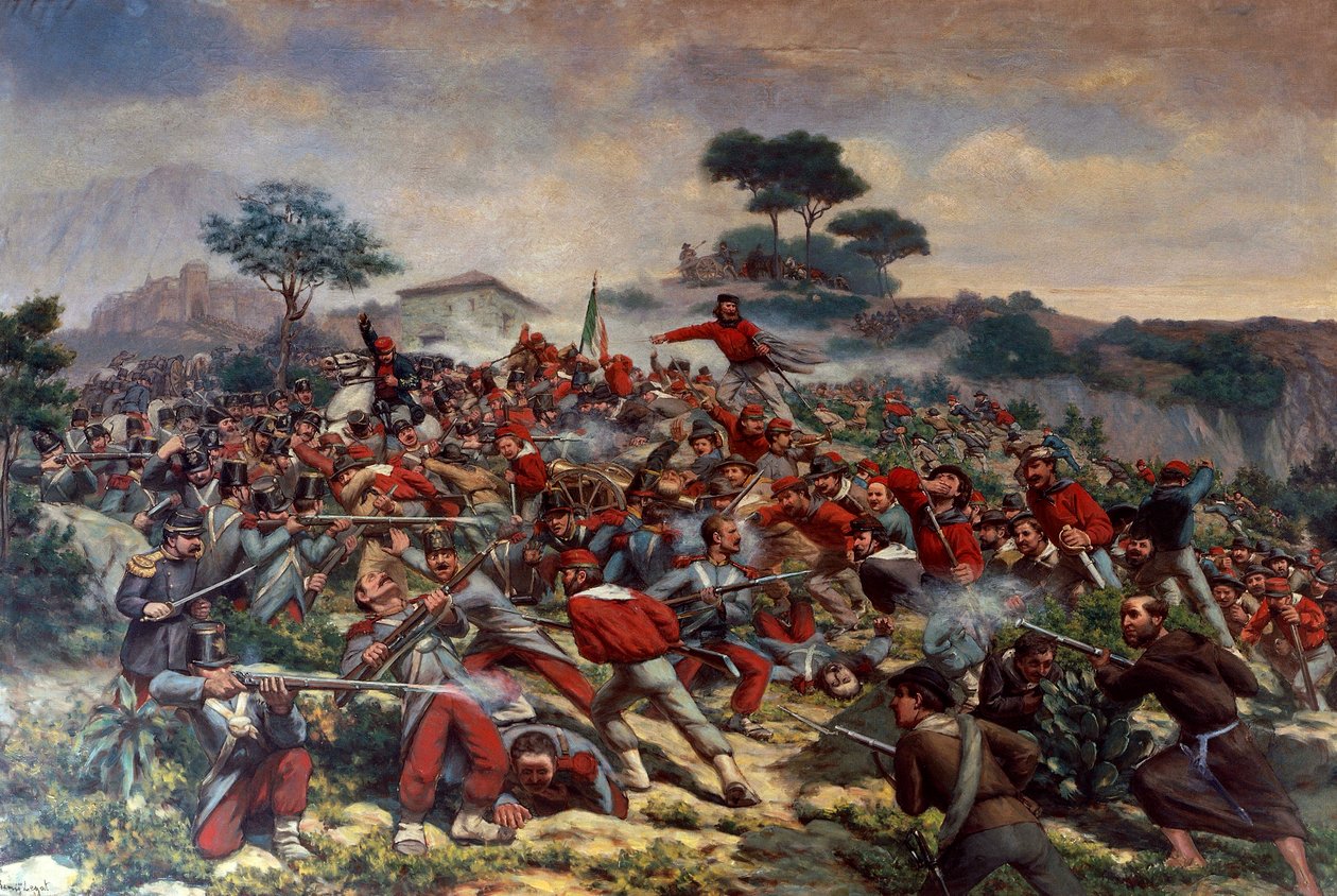 Giuseppe Garibaldi at Battle of Calatafimi, May 15 بواسطة ريميجيو ليجاتي