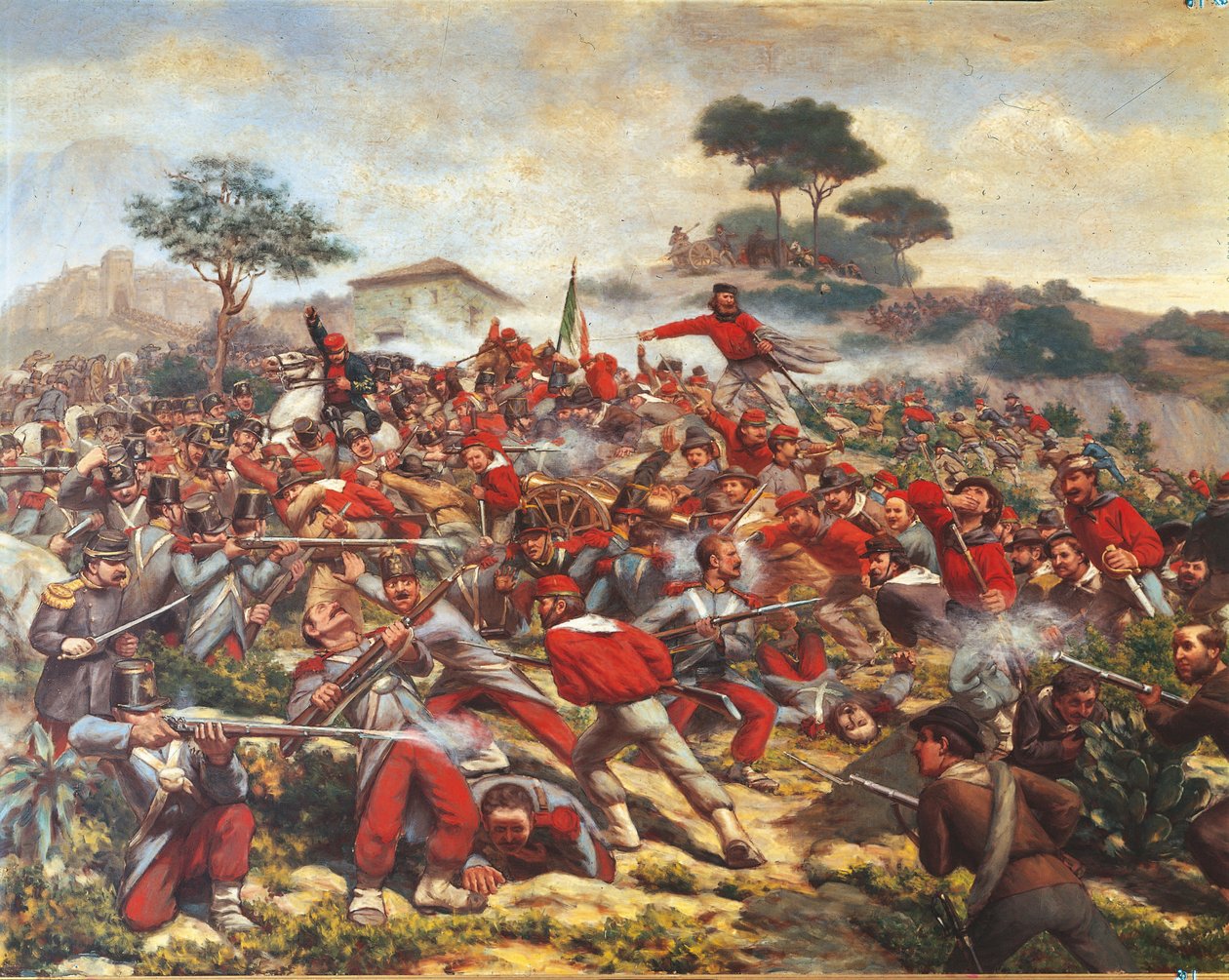 Giuseppe Garibaldi at the Battle of Calatafimi بواسطة ريميجيو ليجاتي