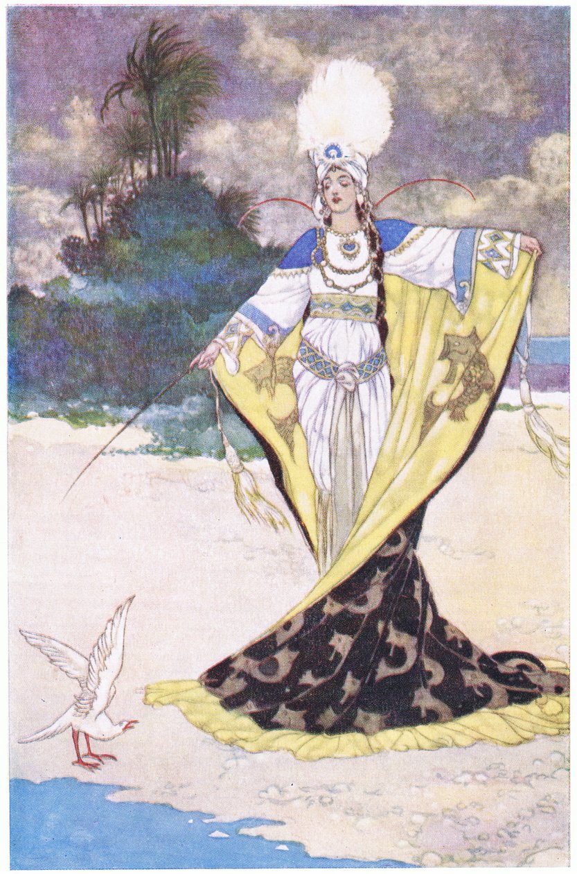 الأميرة جياوهارا تحول الملك بيدر إلى طائر أبيض ، 1930s بواسطة رينيه بول