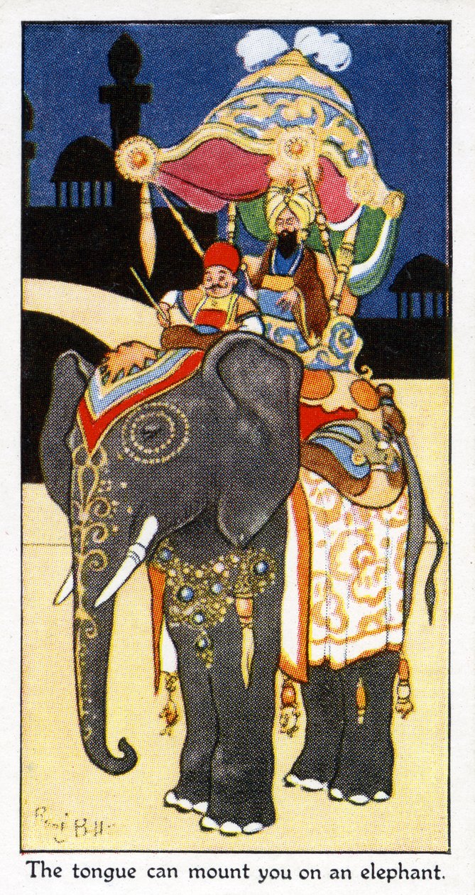 "اللسان يمكن أن يركبك على فيل: اللسان يمكن أن يقطع رأسك" ، 1931 (انظر أيضًا 498214) بواسطة رينيه بول