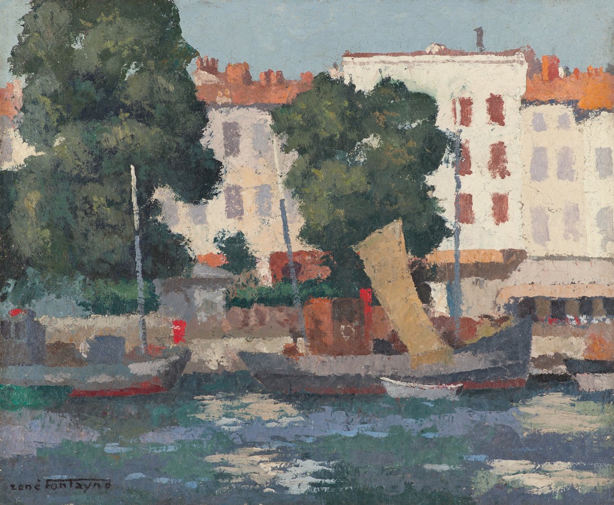 Le Quai des Dames (زيت على الخيش) بواسطة رينيه فونتين