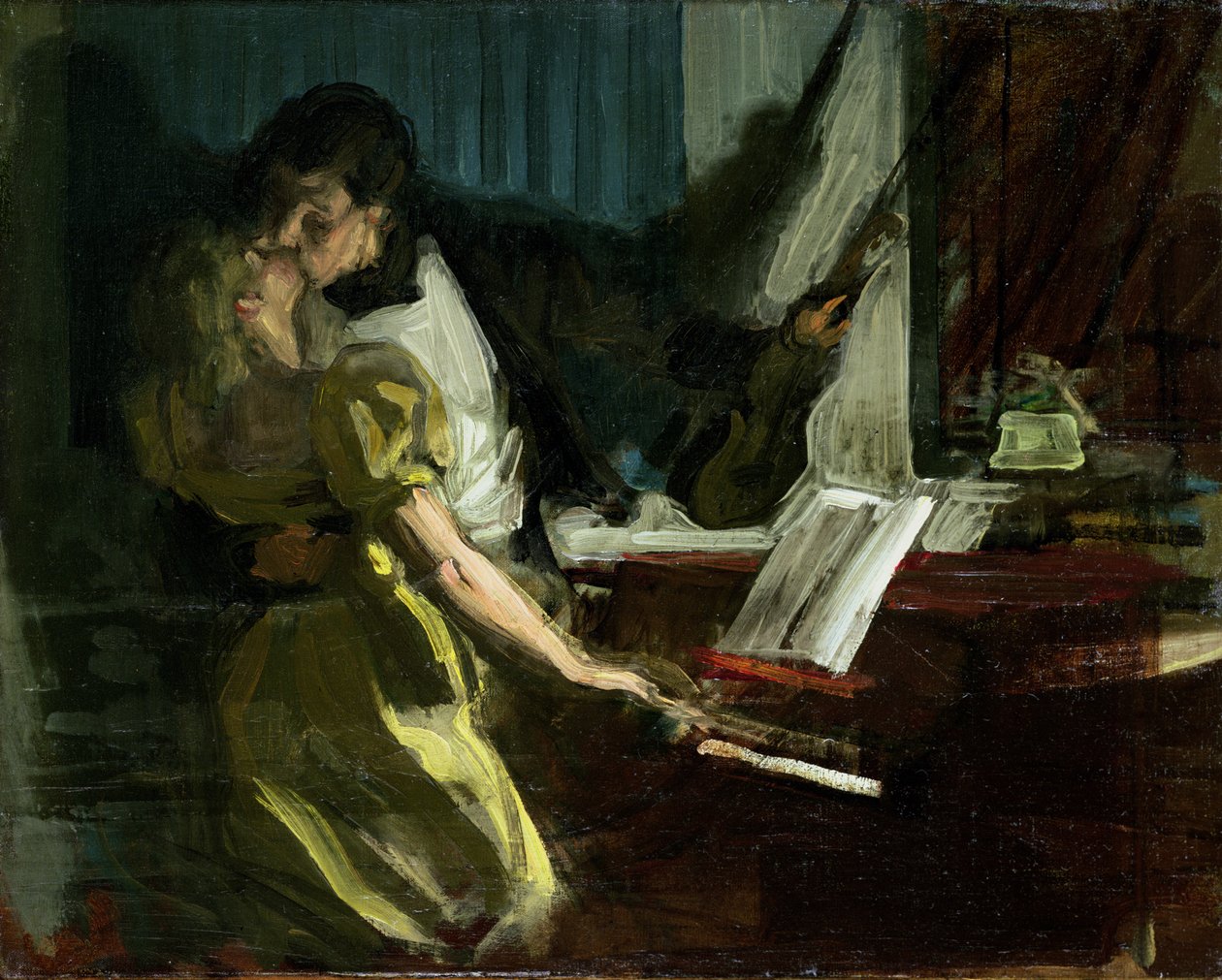 دراسة لـ "The Kreutzer Sonata" ، حوالي 1901 (زيت على قماش) بواسطة رينيه فرانسوا كزافييه برينيت