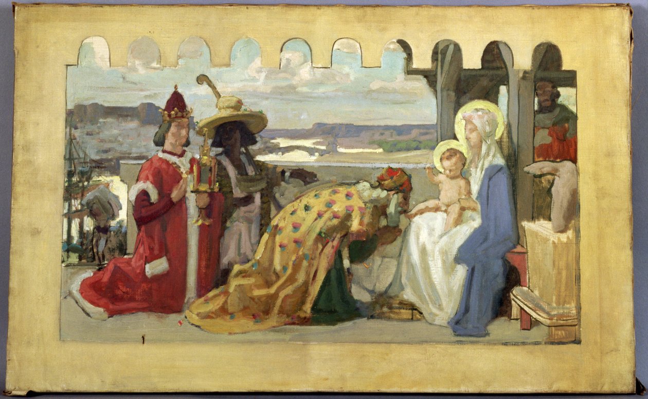 عبادة المجوس ، دراسة تحضيرية لكنيسة Saint-Ferjeux بالقرب من بيسانكون بواسطة رينيه فرانسوا كزافييه برينيت