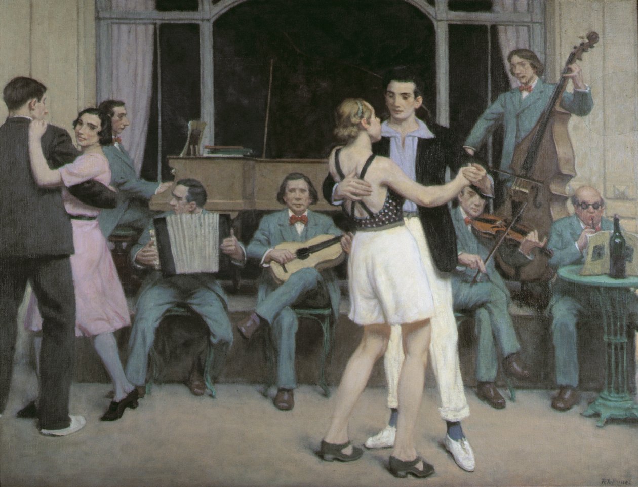 بار الكازينو في كابورغ ، حوالي عام 1930 (زيت على قماش) بواسطة رينيه فرانسوا كزافييه برينيت