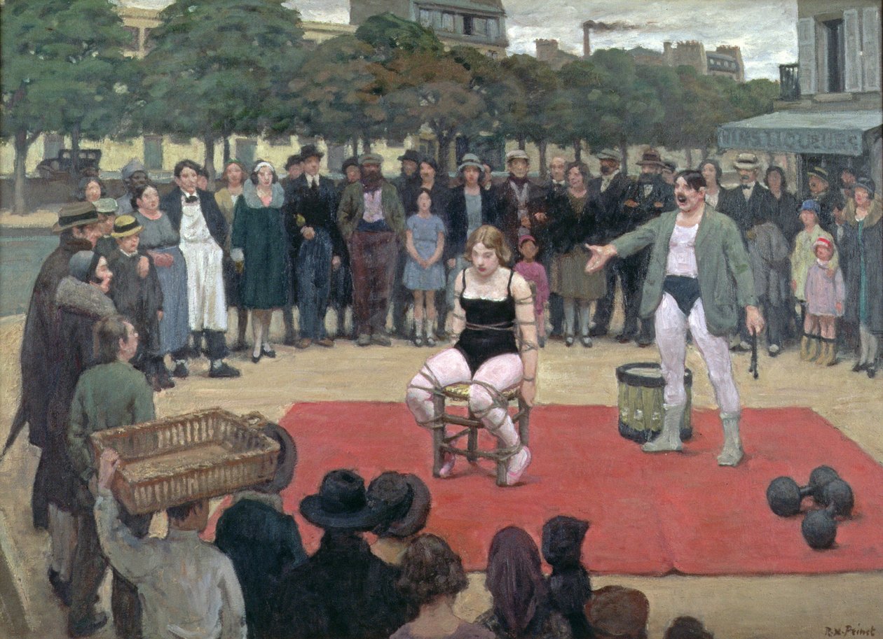 المؤدون المتنقلون ، 1928-1930 (زيت على قماش) بواسطة رينيه فرانسوا كزافييه برينيت