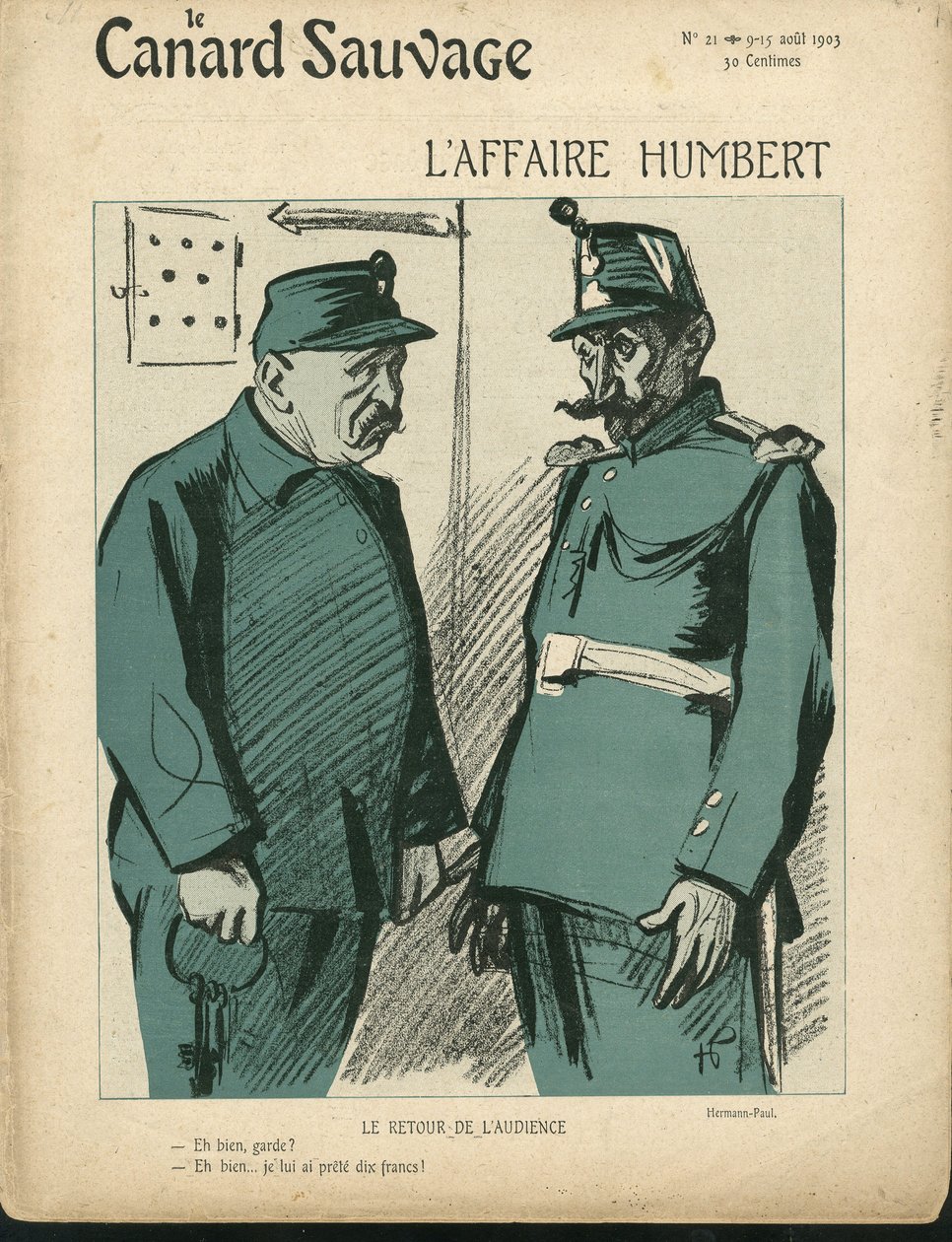 رسم توضيحي لهيرمان بول (1864-1940) لغلاف Le Canard Sauvage ، رقم 21 بواسطة رينيه جورج هيرمان بول