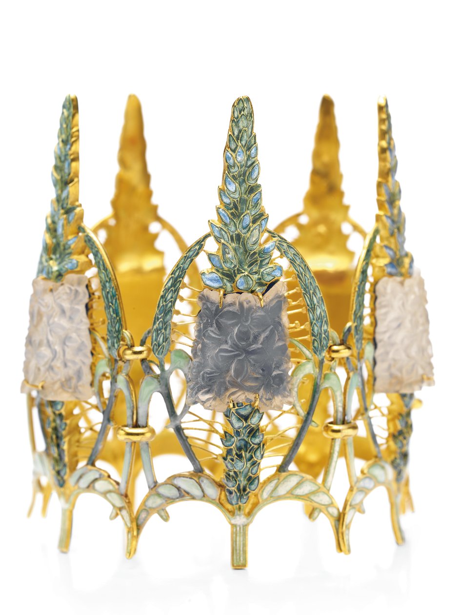 سوار Art Nouveau &39;Speedwell&39; ، c1900 (زجاج ومينا وذهبي) بواسطة رينيه جول لاليك